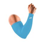 Redesign Premium Compression Arm Sleeves Pair (Nylon) for Gym| Running| Cricket| Tennis| Basketball| Badminton | Colour - Sky Blue