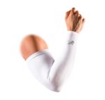 Redesign Premium Compression Arm Sleeves Pair (Nylon) for Gym| Running| Cricket| Tennis| Basketball| Badminton | Colour - White