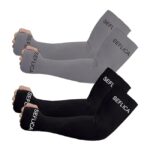 SEFLICA UV Sun Protection Cooling UPF 50 Compression Arm Sleeve for Men and Women With Thumb Hole, Arm Sleeves for Boys and Girls Tattoo Cover Up, Work, Golf, Baseball, Basketball, Football and More - Colour Black