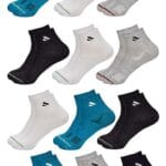 SJeware 12 Pairs Solid Cotton Ankle Length Socks for Men & Women, Multicolor, Pack of 12, Free Size