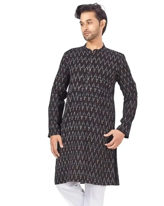 Studio-Shringaar-Mens-Cotton-Relaxed-Fit-Block-Printed-Knee-Length-Regular-Kurta.