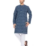 Studio-Shringaar-Mens-Cotton-Relaxed-Fit-Block-Printed-Knee-Length-Regular-Kurta
