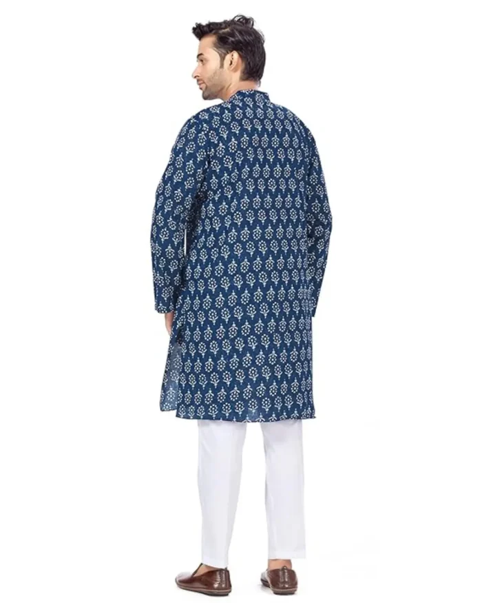Studio-Shringaar-Mens-Cotton-Relaxed-Fit-Block-Printed-Knee-Length-Regular-Kurta Studio-Shringaar-Mens-Cotton-Relaxed-Fit-Block-Printed-Knee-Length-Regular-Kurta