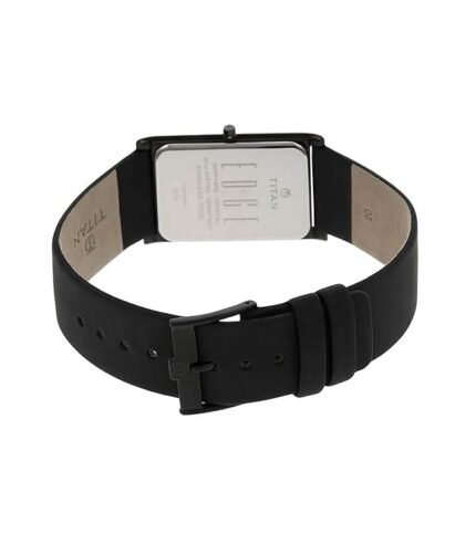 Titan Edge Quartz Analog Black Dial Leather Strap Watch for Men-NS1043NL01/NT1043NL01