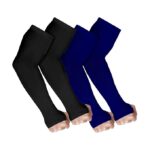 V.E UV Sun Protection Arm Sleeves for Men & Women| UPF 50 Arm Cover for Biking|Cricket|Cycling| Golf| Outdoor Sports - Blue and Black Color