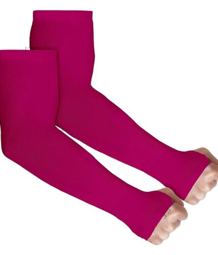 V.E UV Sun Protection Arm Sleeves for Men & Women| UPF 50 Arm Cover for Biking|Cricket|Cycling| Golf| Outdoor Sports - Pink Color
