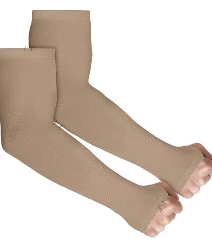 V.E UV Sun Protection Arm Sleeves for Men & Women| UPF 50 Arm Cover for Biking|Cricket|Cycling| Golf| Outdoor Sports - Skin Color