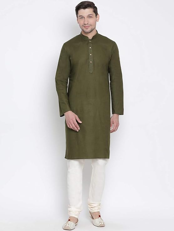 VASTRAMAY Men Kurta - Colour Mehangi Green VASTRAMAY Men Kurta - Colour Mehangi Green