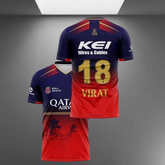 New RCB Jersey 2025 Virat 18 Tshirt for (Kid's,Men&Boy's)