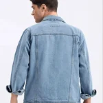 Full Sleeve Solid Men Denim Casual Jacket.