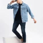 Full Sleeve Solid Men Denim Casual Jacket.