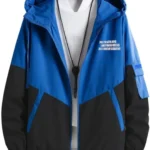 Men Colorblock Casual Jacket black & Blue