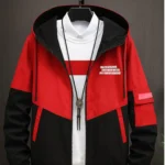 Men Colorblock Casual Jacket black & Red