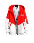 Men Colorblock Casual Jacket white & Red..