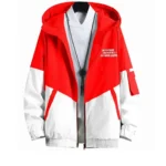 Men Colorblock Casual Jacket white & Red..
