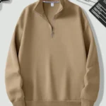Men Full Sleeve Solid Sweatshirt – Color Khaki