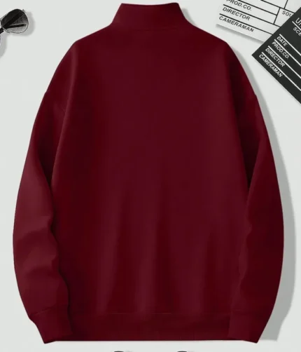Men Full Sleeve Solid Sweatshirt – Color Maroon.