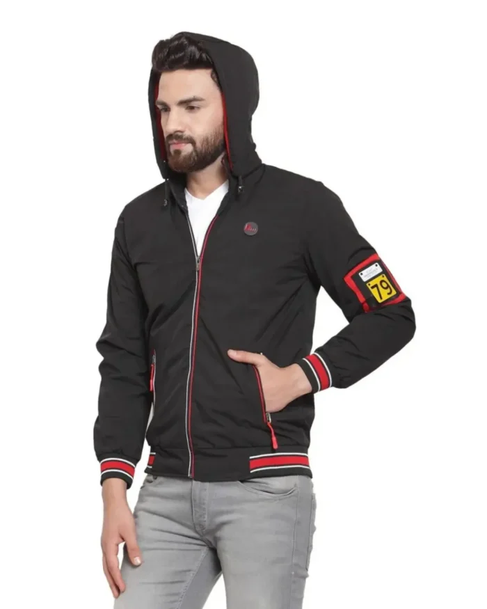 Men Puffer Jacket color Black & Red