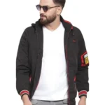 Men Puffer Jacket color Black & Red