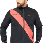 Men Puffer Jacket color Navy Black & Red