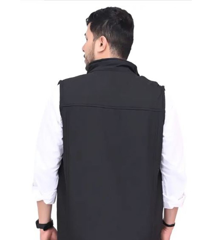 Men Solid Nehru Jacket - Blac6