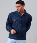 Full Sleeve Solid Men Denim Jacket - Blue