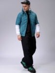 Men Colourblocked Lightweight Puffer Jacket - Color Green