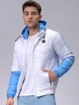 Men Colourblocked Lightweight Puffer Jacket - Color white