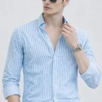 Men's Casual Printed Striped Stylish Latest Formal Shirt for Men Plus Size Shirt for Men