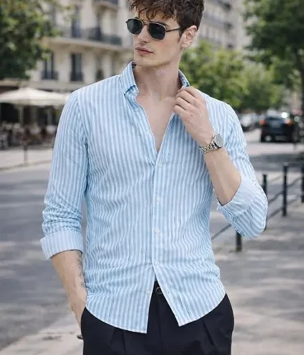 Men's Casual Printed Striped Stylish Latest Formal Shirt for Men Plus Size Shirt for Men