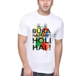 Happy Holi Holi Hai Bura Na Mano Holi Hai Printed Cotton Men T-Shirt