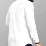 Men's Regular Fit Solid Soft Touch Cotton Casual Shirt with Pocket Design with Spread Collar & Full Sleeves - White