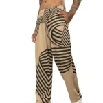 Theekchhoo Trendy Printed Cotton Blend Relaxed Fit ActiveCasual Travel Wear TrackpantsLowers for Men Khaki