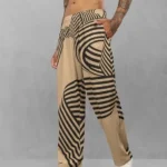 Theekchhoo Trendy Printed Cotton Blend Relaxed Fit ActiveCasual Travel Wear TrackpantsLowers for Men Khaki