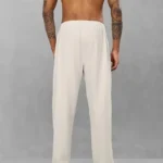 Theekchhoo Trendy Printed Cotton Blend Relaxed Fit ActiveCasual Travel Wear TrackpantsLowers for Men Beige