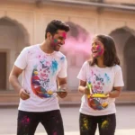 Unisex Dryfit Bura na Mano Print Holi T-Shirt for Men Women Couple Kids Adult Boy Girl Family.
